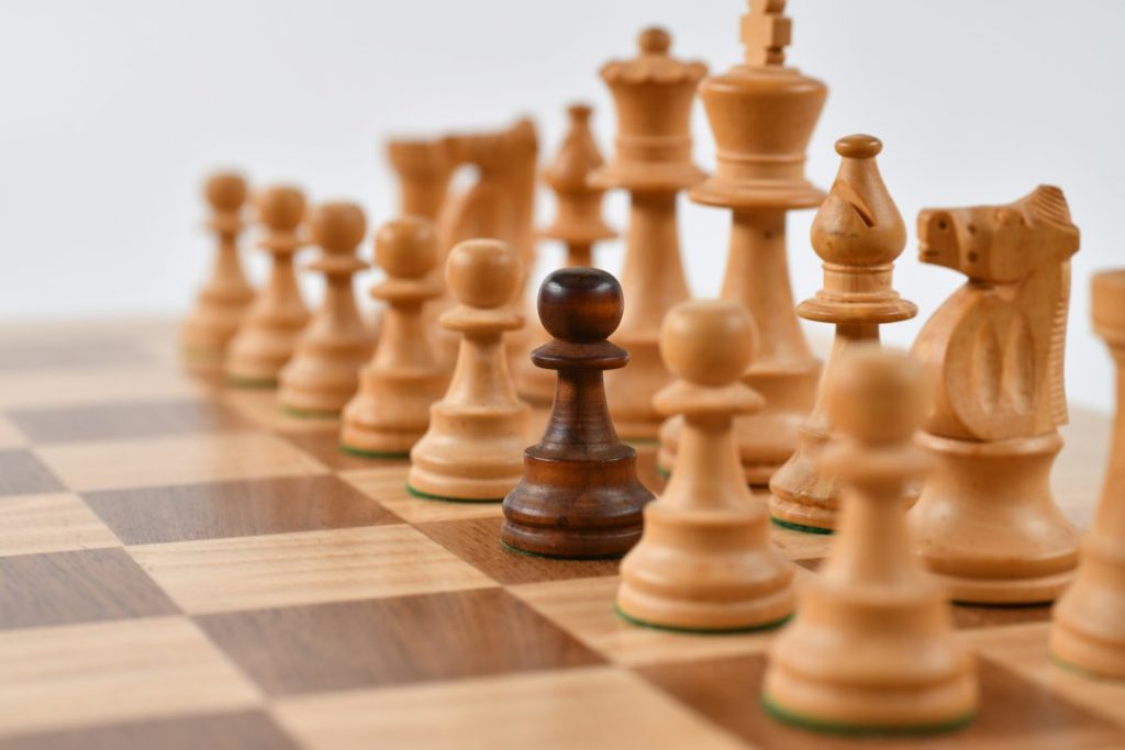 Chess pieces on a board, stock image that does not show the Ibiza Chess Festival