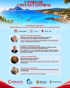 Cartel del V Foro de Costas y Litoral, 5 de noviembre de 2026 en la UIB de Ibiza
